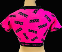 Manic Dance Crop Top Lipstick-Black Small Logo
